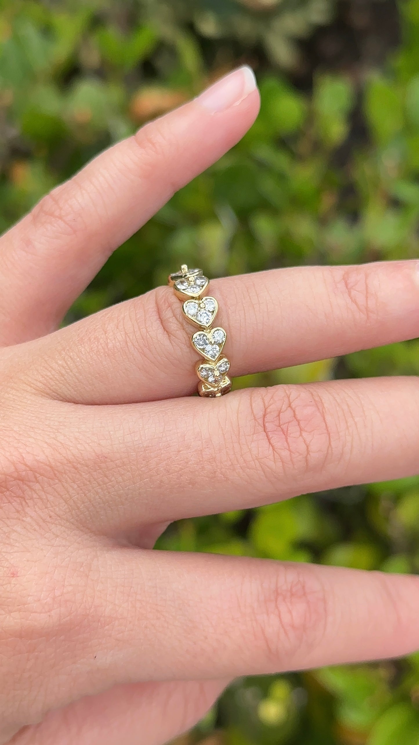 Estate Diamond Heart Eternity Ring