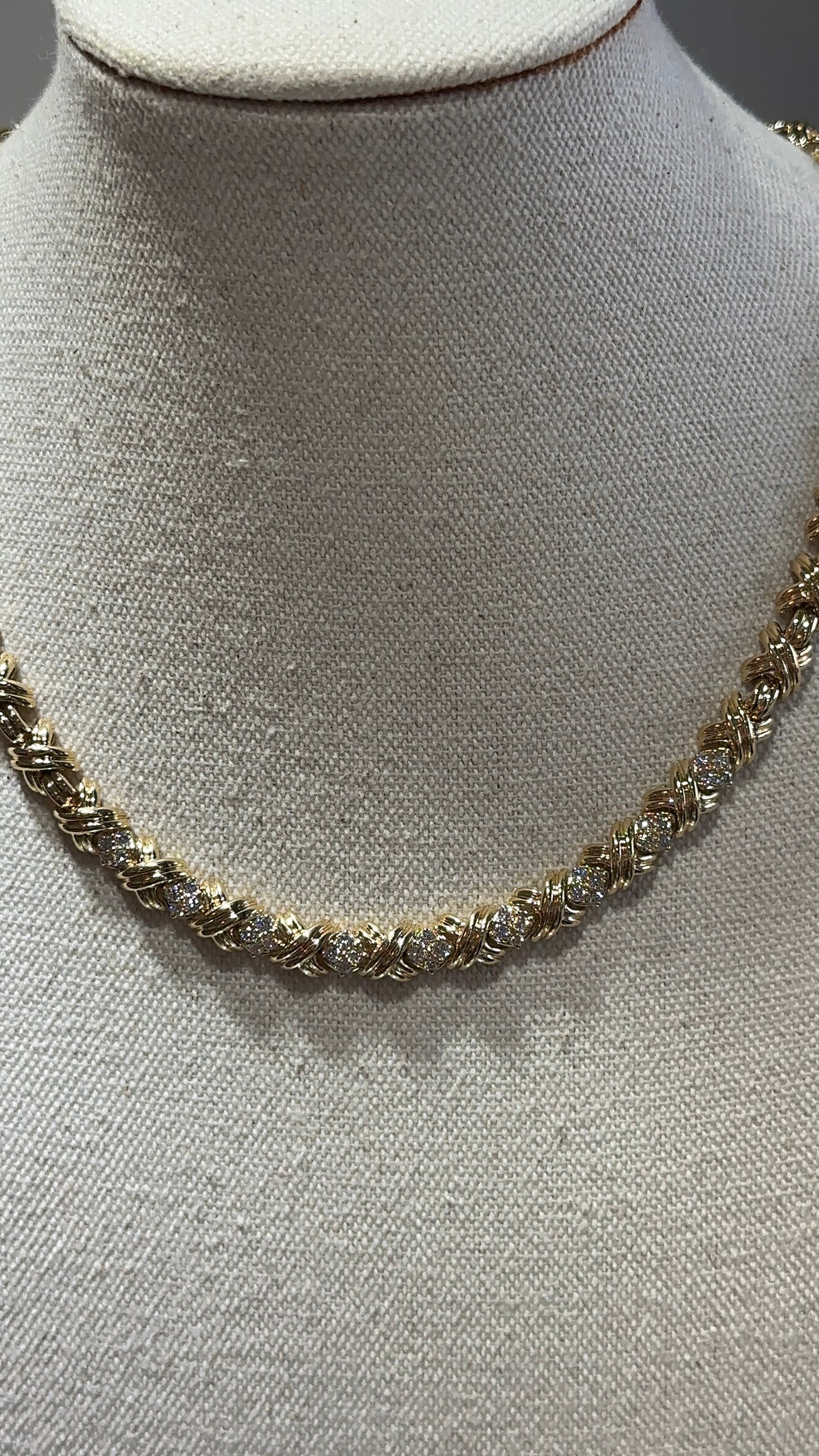 Estate Tiffany Criss-Cross Diamond Necklace – Henri Noël