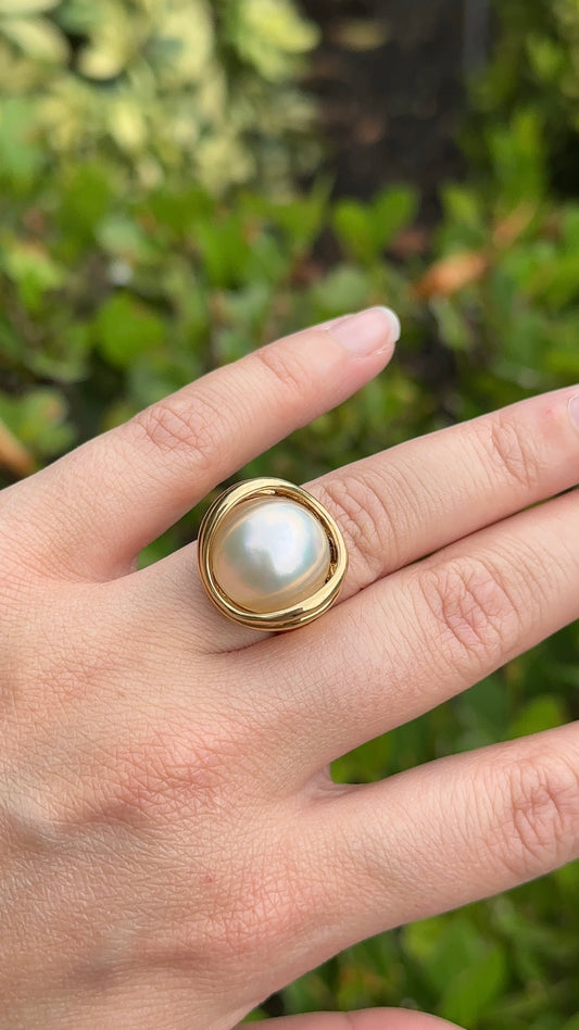 Estate European Shank Sea Pearl Ring