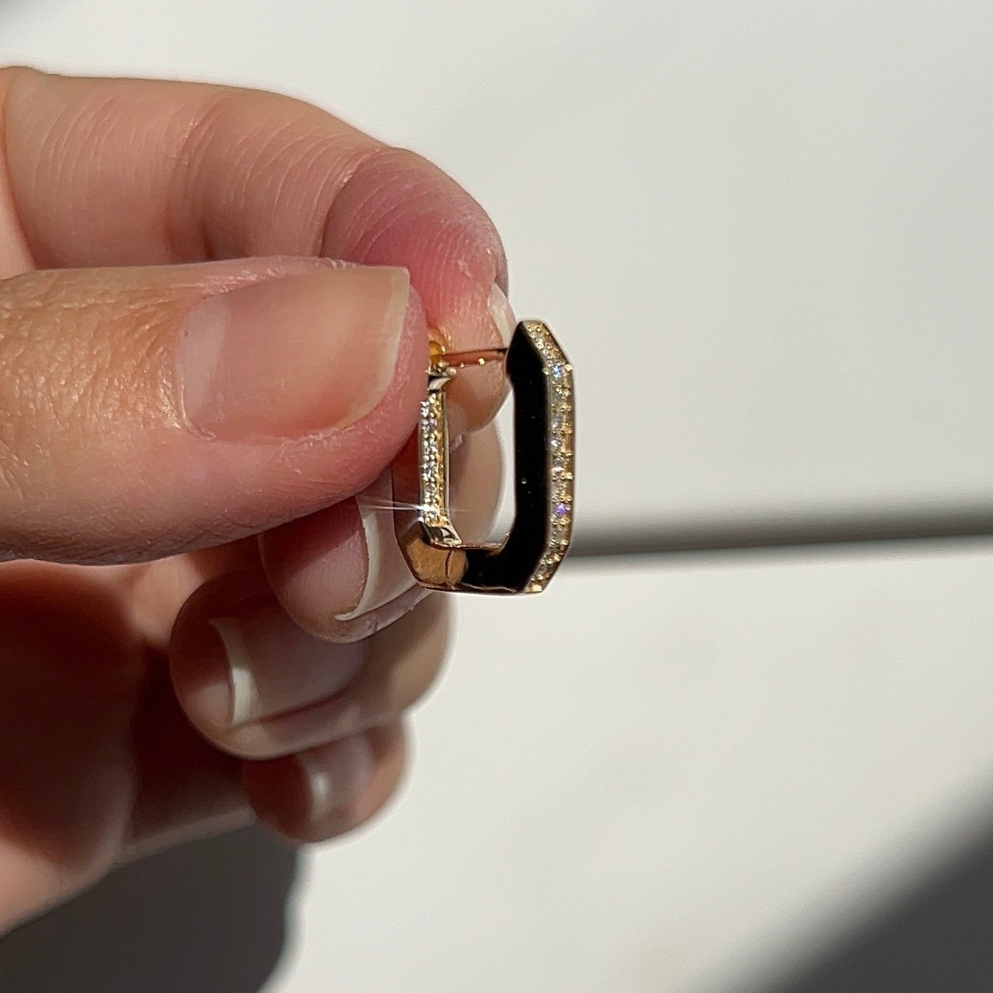 Diamond Octagonal Paperclip Hoop