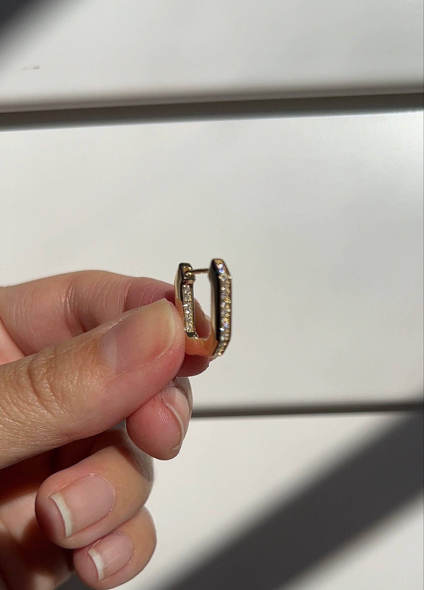 Diamond Octagonal Paperclip Hoop