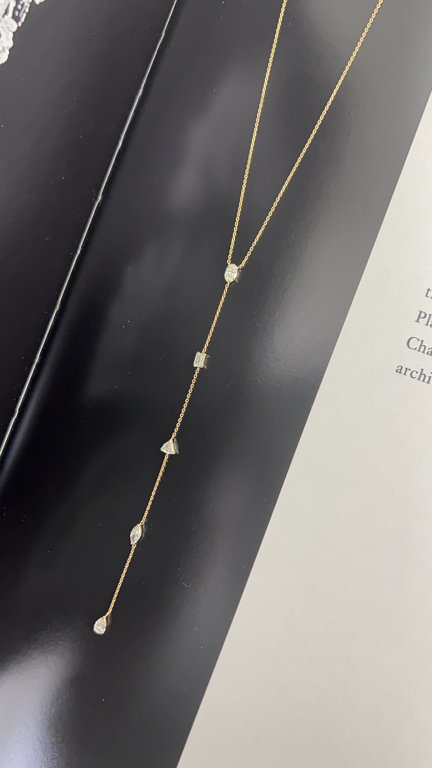 Alternating Fancy Shape Diamond Lariat