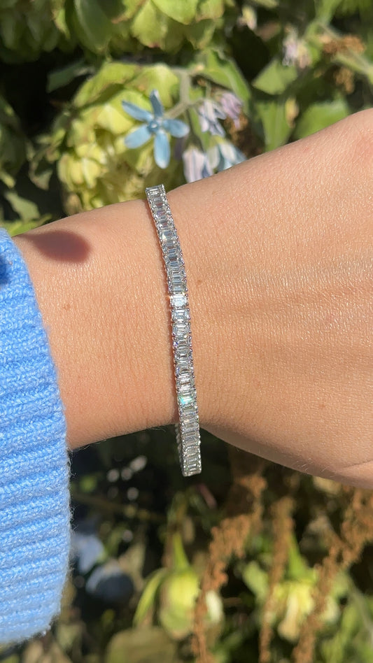 Mae Emerald Diamond Tennis Bracelet