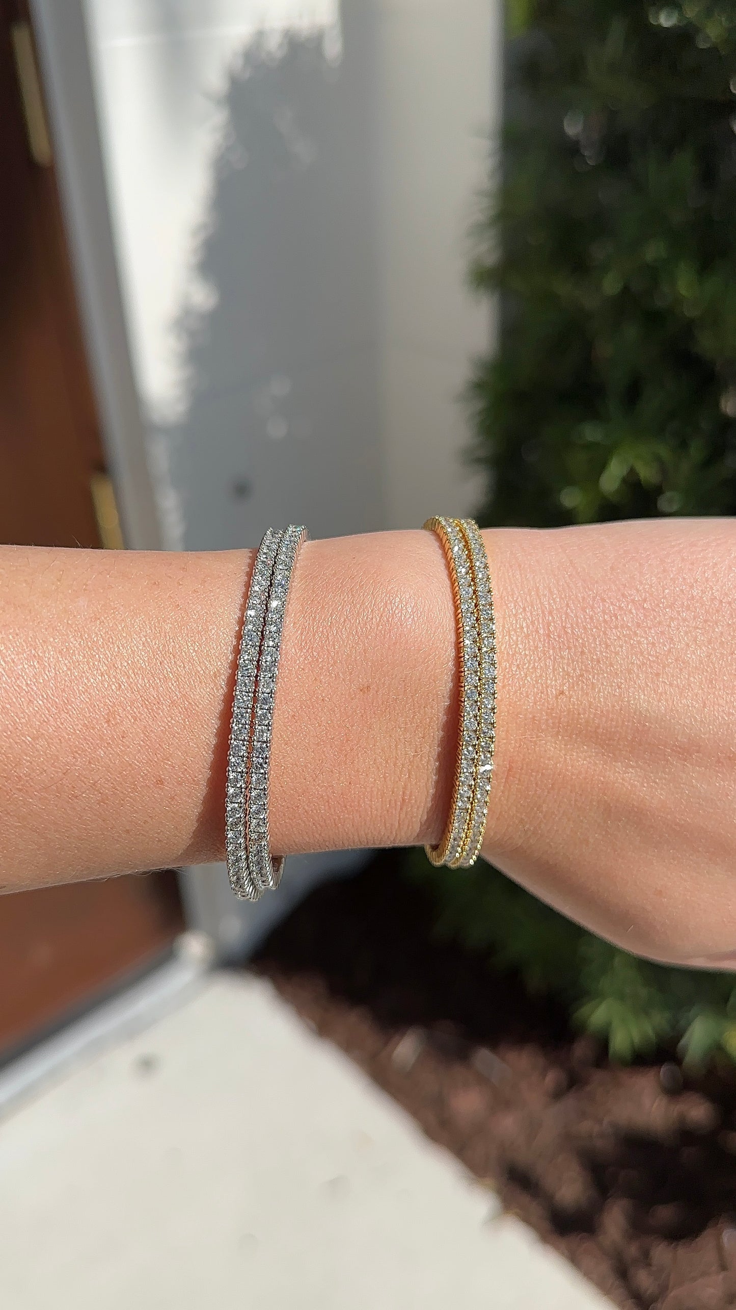 Double Wrap Flex Diamond Bangle