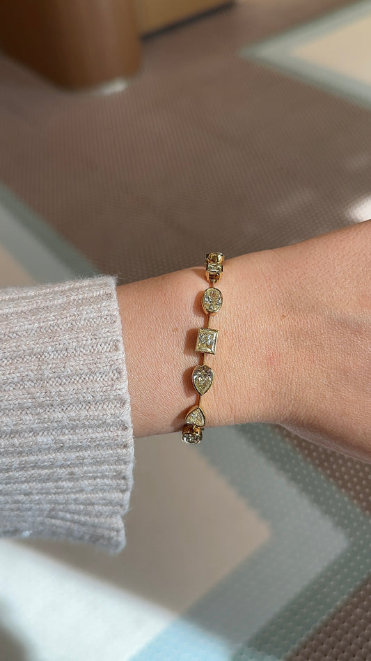 Fancy Shape Bezel Yellow Diamond Bracelet