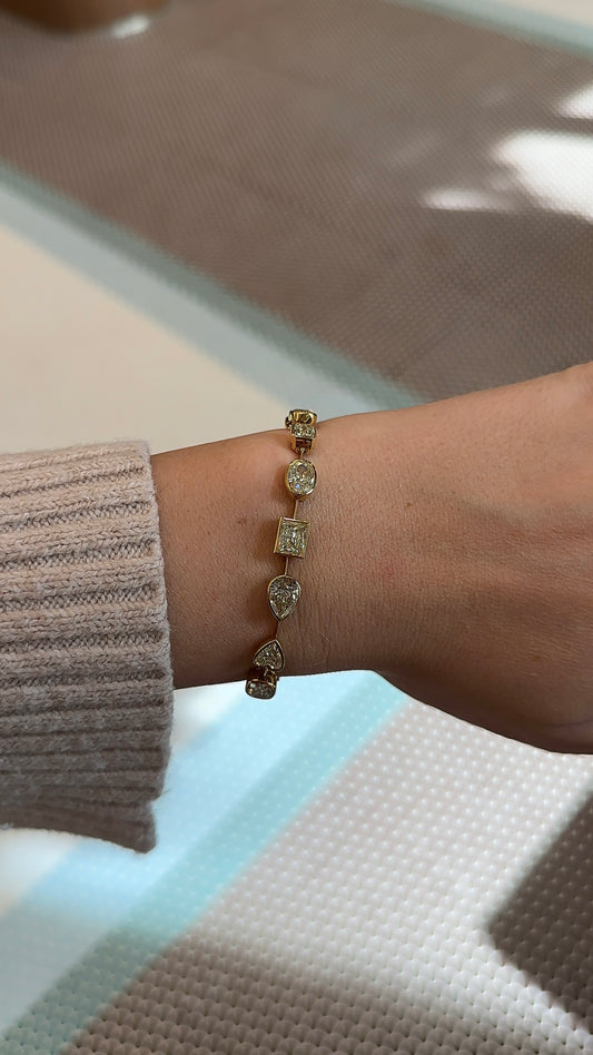 Fancy Shape Bezel Yellow Diamond Bracelet