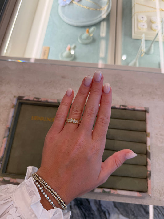 Alternating Pear Diamond Ring