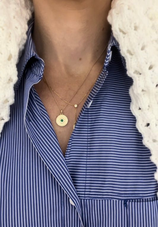 Birthstone Medallion Pendant Necklace