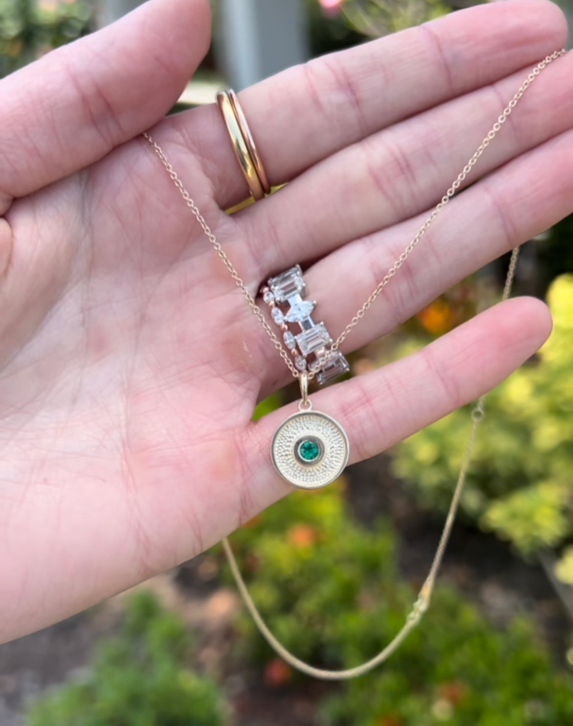 Birthstone Medallion Pendant Necklace