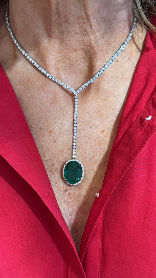 Emerald and Diamond Necklace