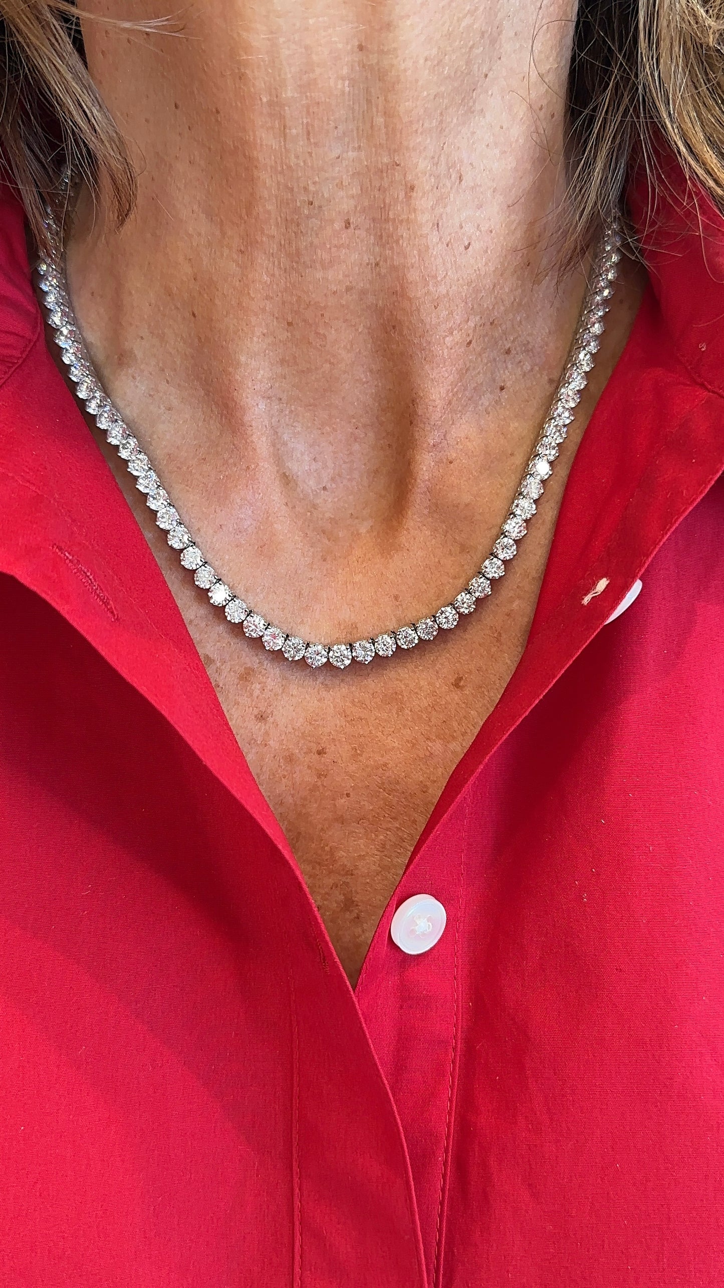 Substantial Diamond Tennis Necklace