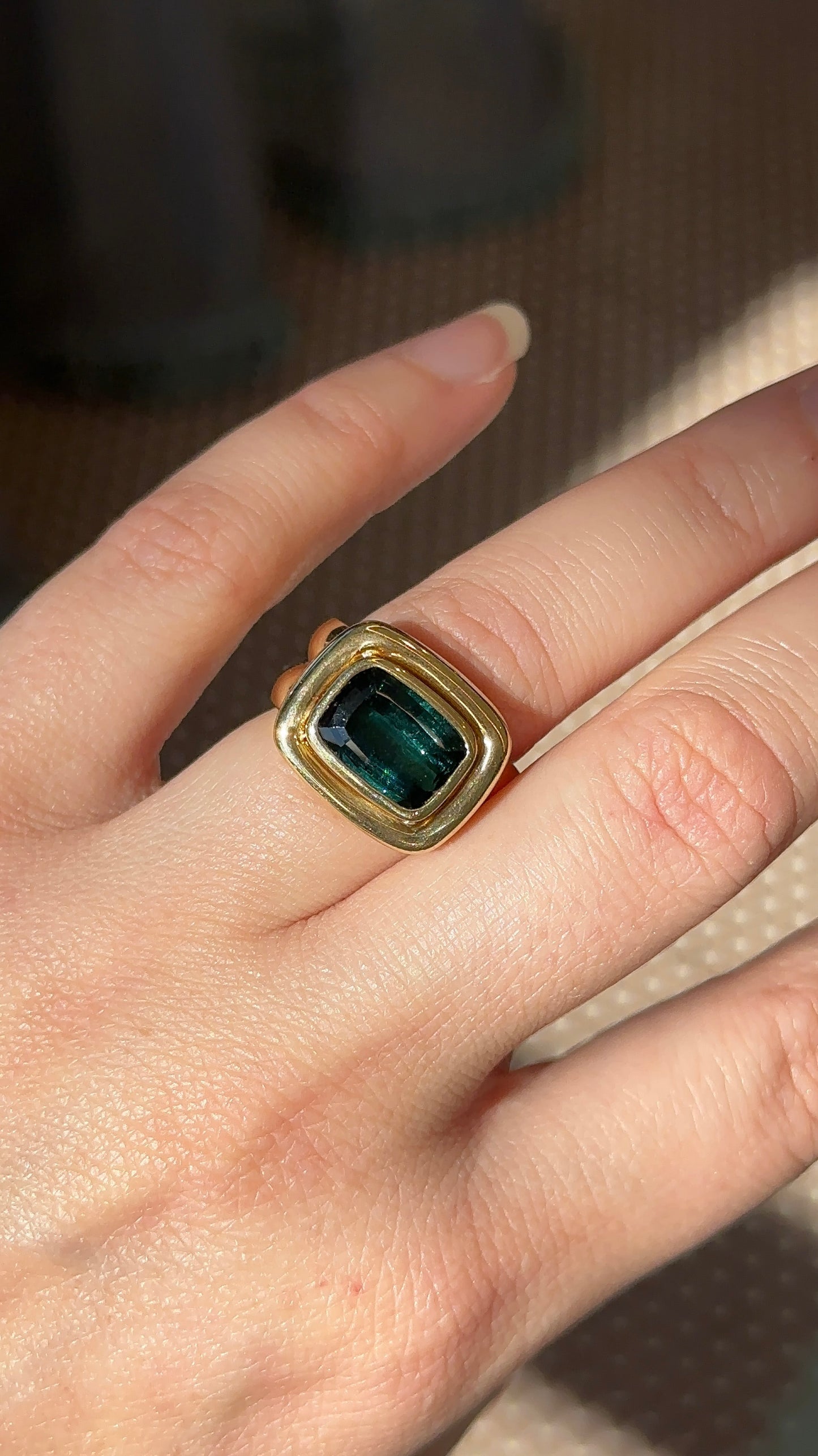 Vintage Green Tourmaline Ring