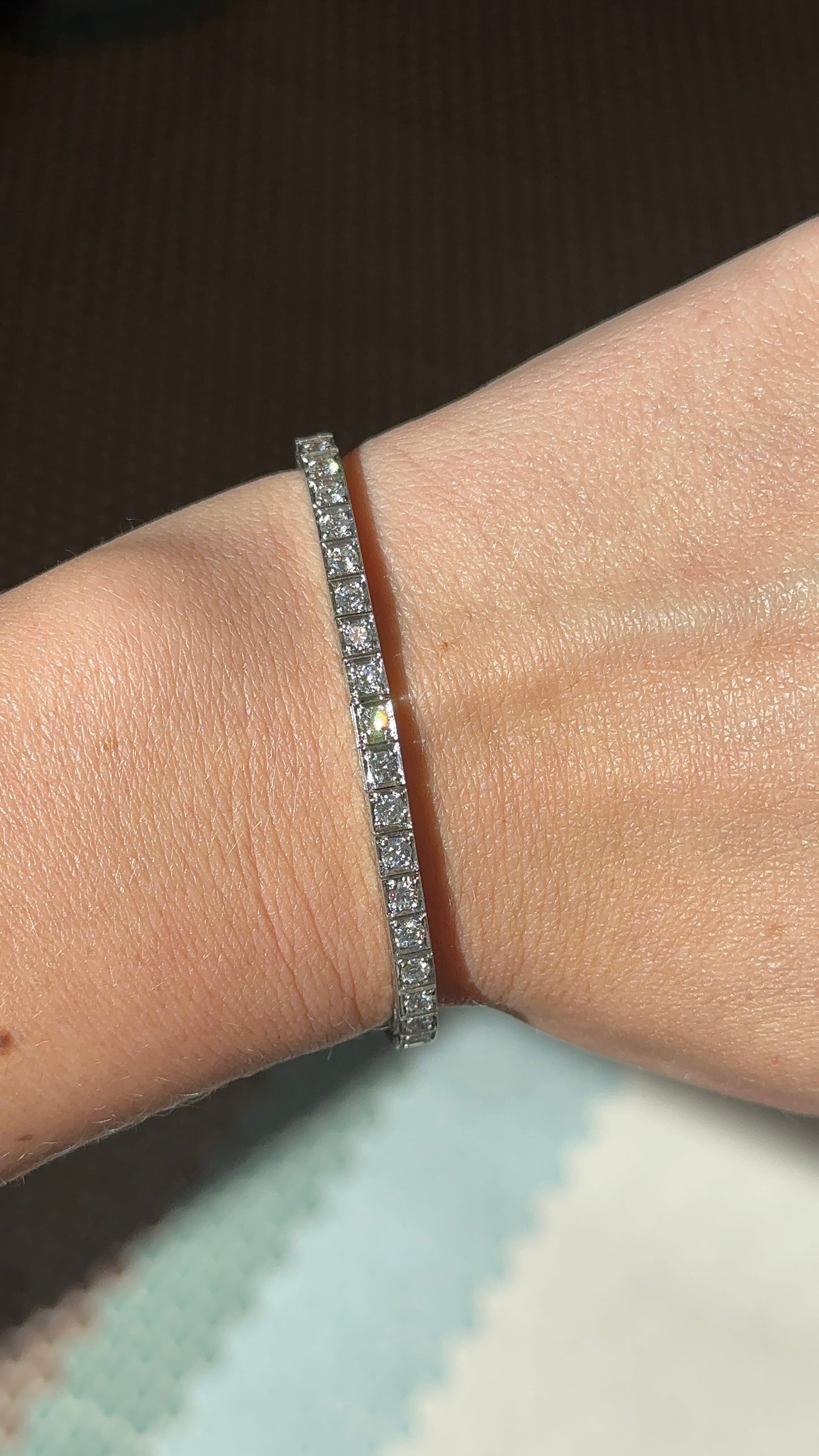 Vintage Platinum Round Tennis Bracelet