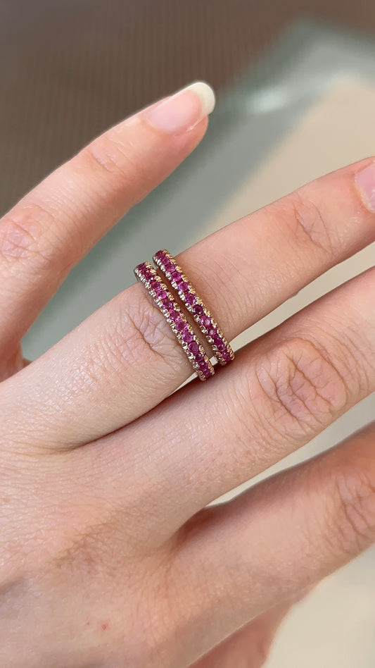Vintage 14k Ruby Eternity Rings