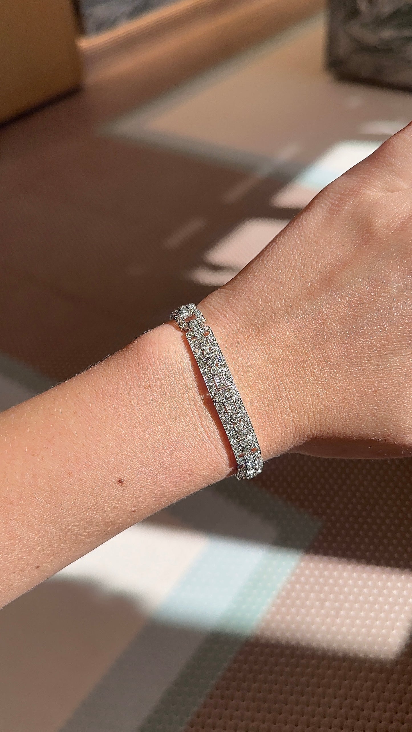 Vintage Multi Shape Diamond Tennis Bracelet