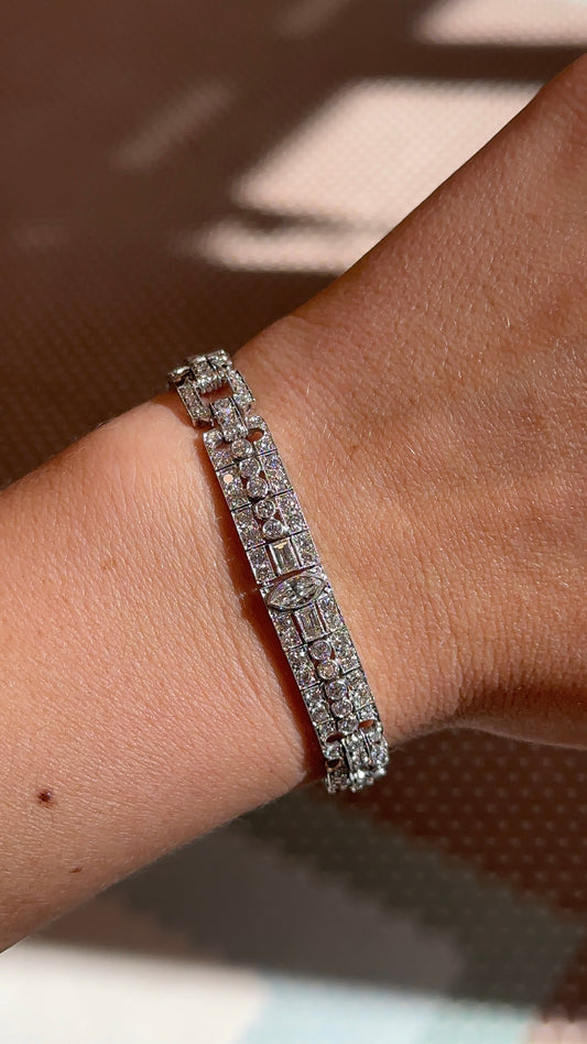 Vintage Multi Shape Diamond Tennis Bracelet