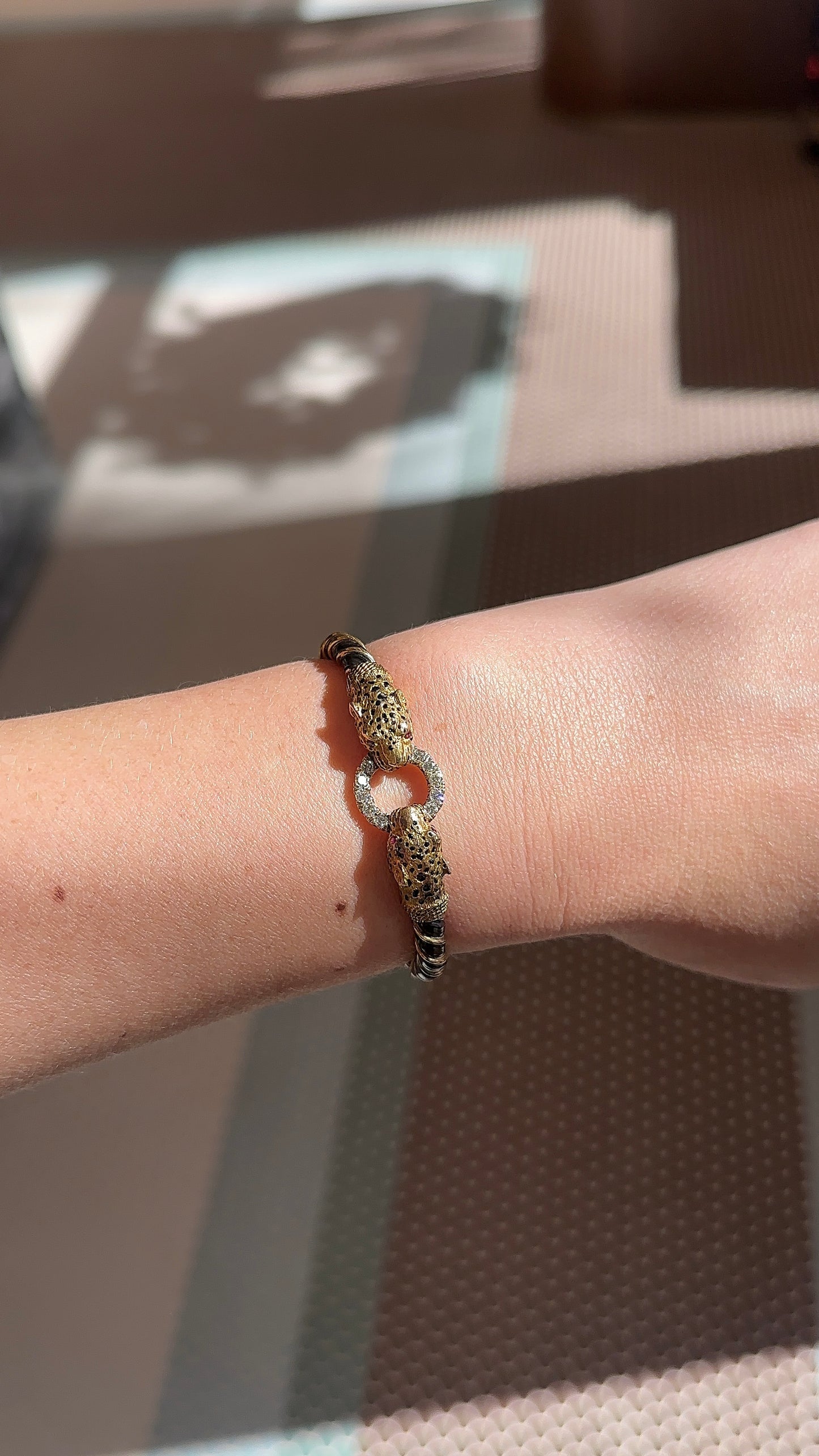 Estate Double Cheetah Bangle