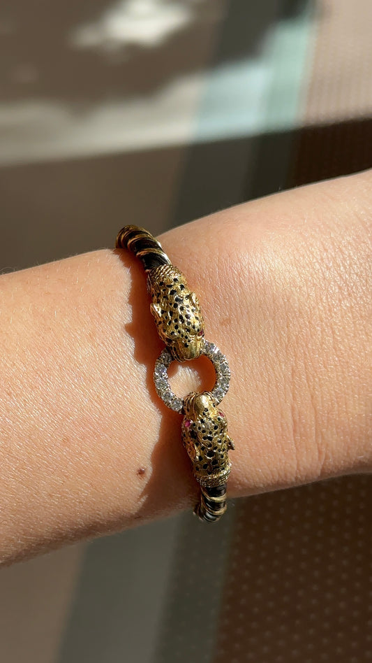 Estate Double Cheetah Bangle