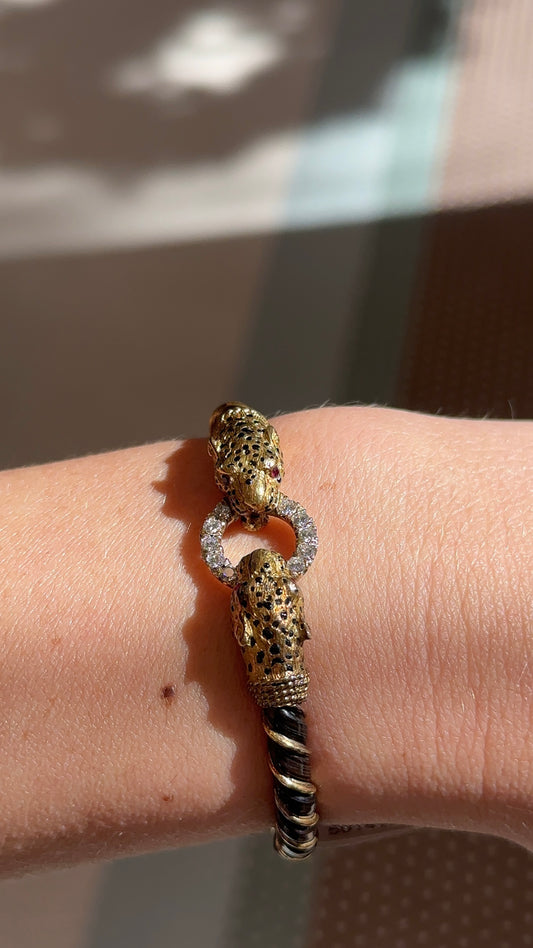 Estate Double Cheetah Bangle