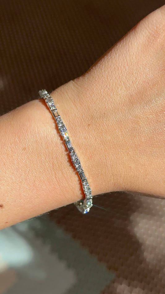 Vintage Triple Round Diamond Tennis Bracelet