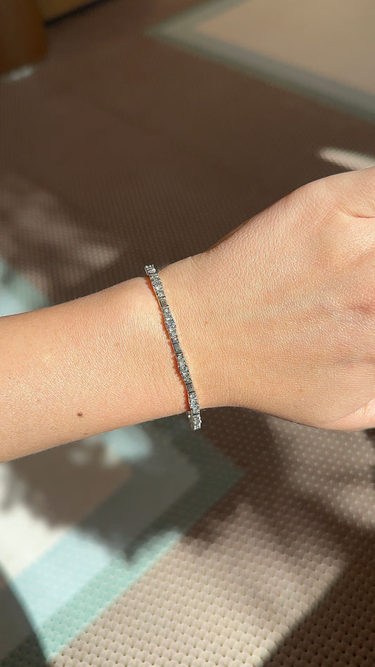 Vintage Triple Round Diamond Tennis Bracelet