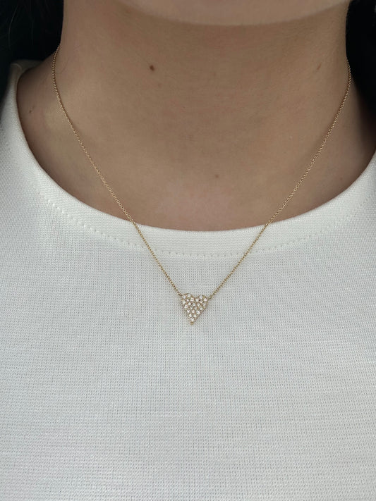 Pave Diamond Heart Necklace