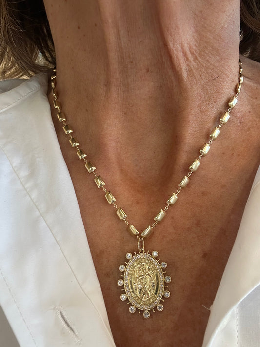 Lionheart- Diamond Saint Christopher Medallion