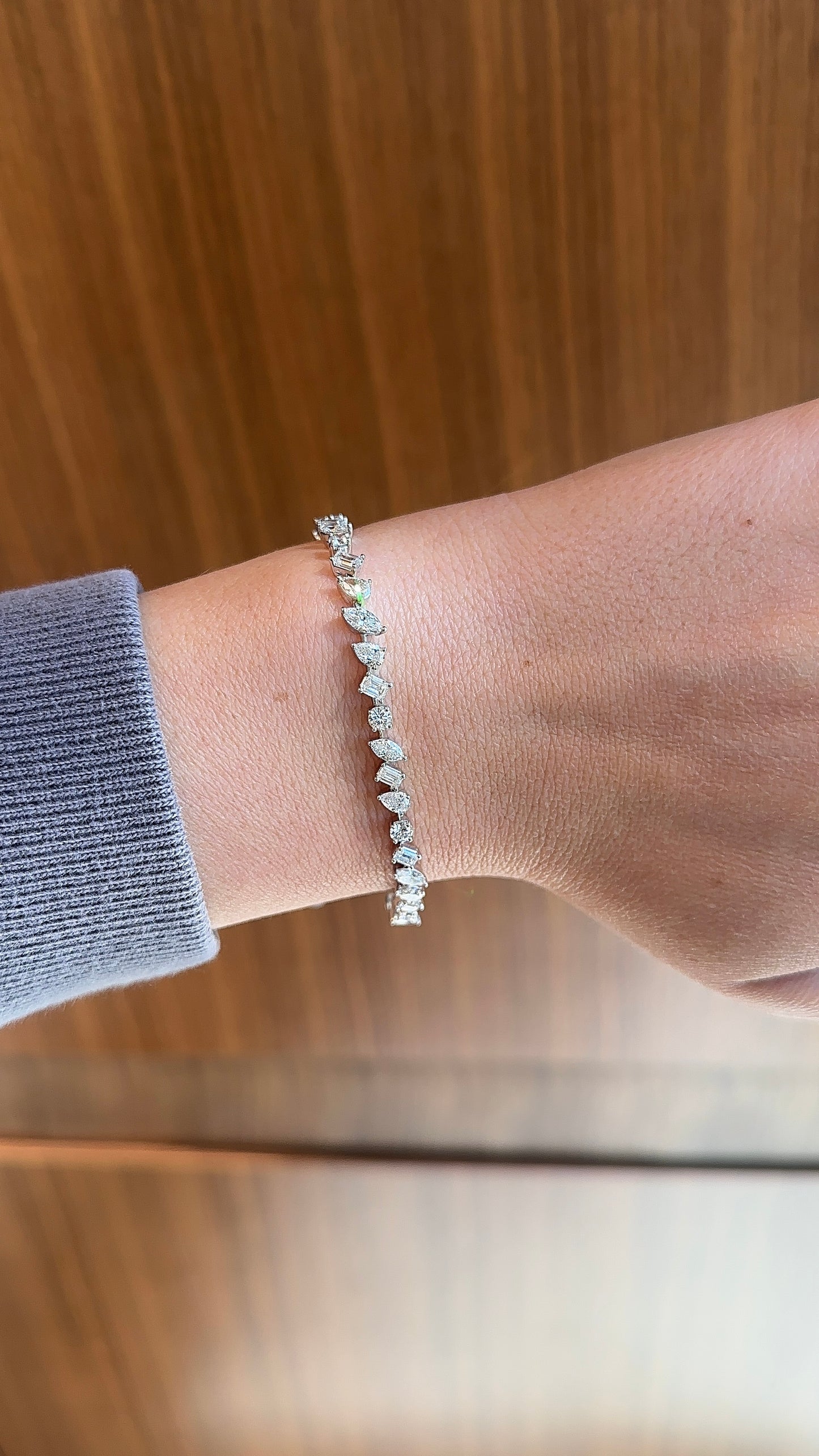 Prong Mixed Shape Diamond Tennis Bracelet – Henri Noël
