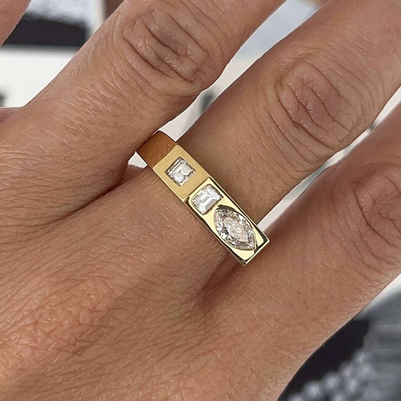The Gemma Ring - Marquise Emerald Cut