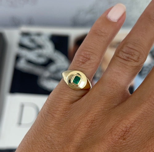 Gemstone Signet Pinky Ring