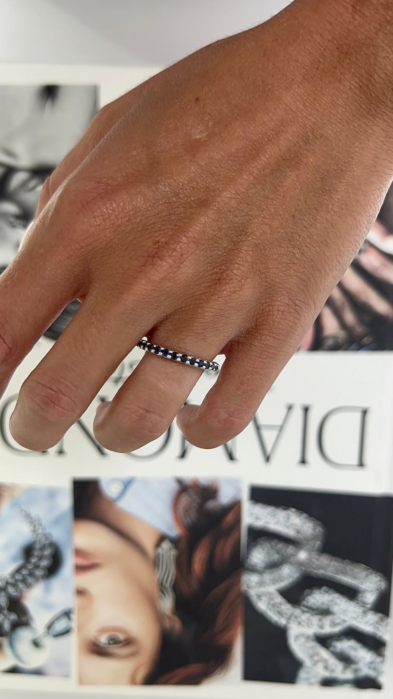 Small Blue Sapphire Eternity Band