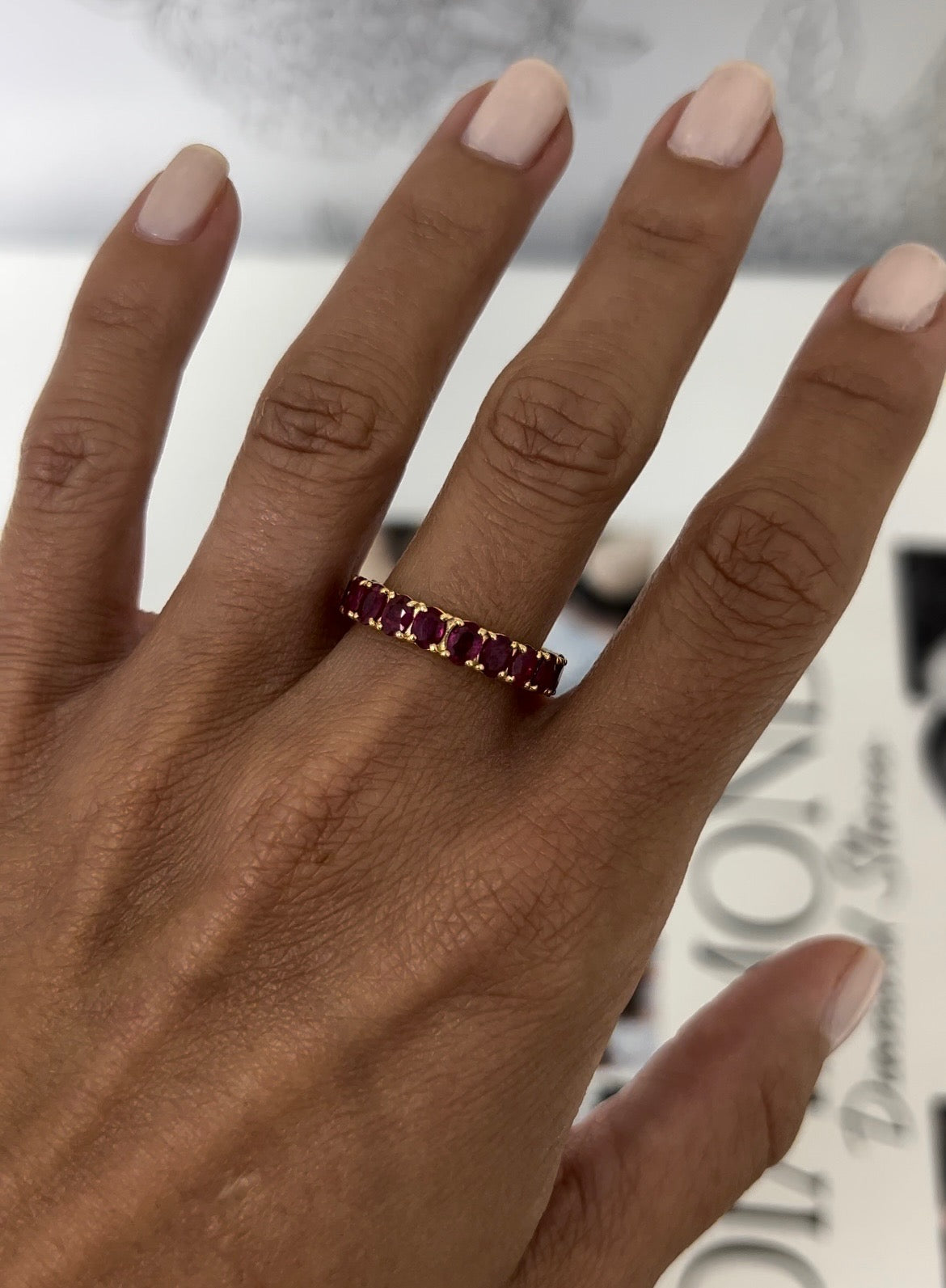 Oval Ruby Eternity Band