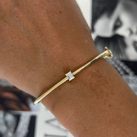 Single Emerald Cut Bangle