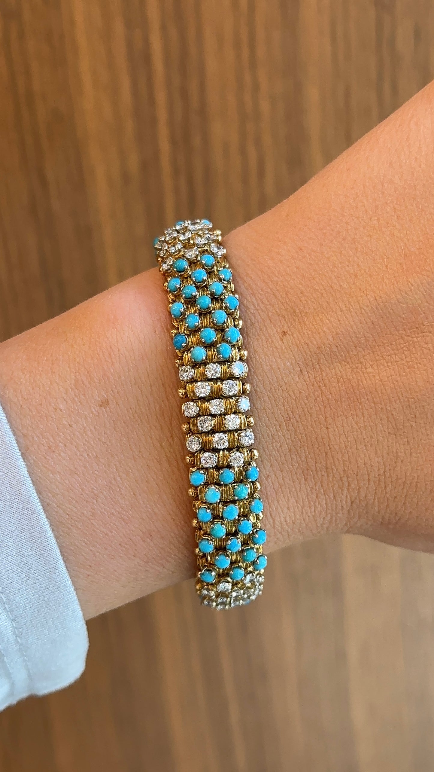 Estate Turquoise and Diamond Bracelet – Henri Noël