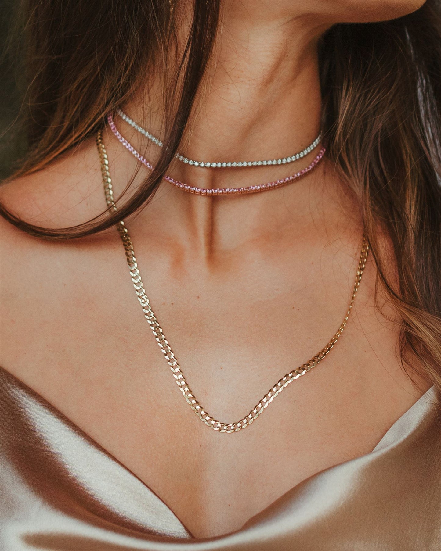 Pink Sapphire Tennis Choker