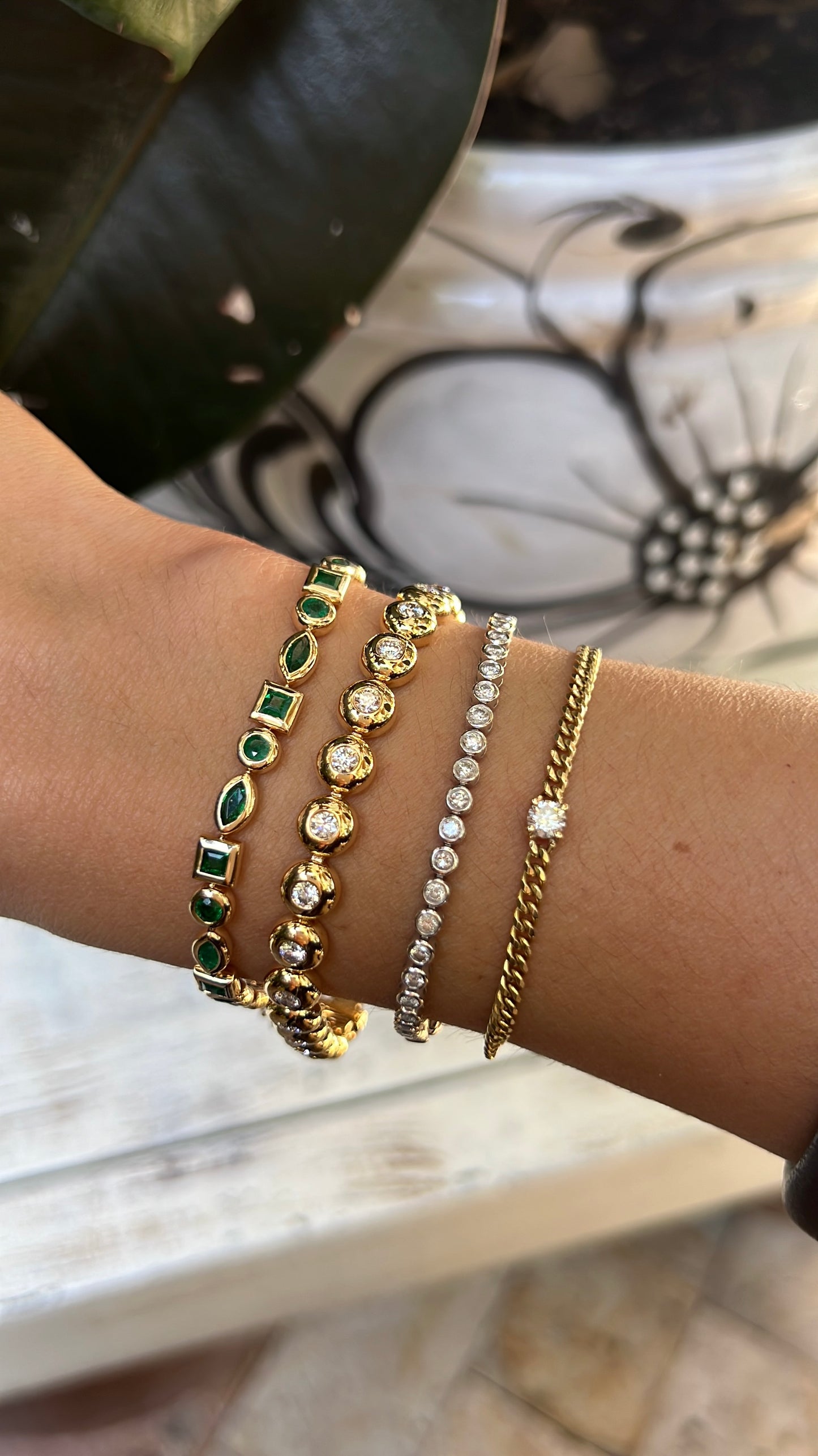 Bubble Diamond Tennis Bracelet