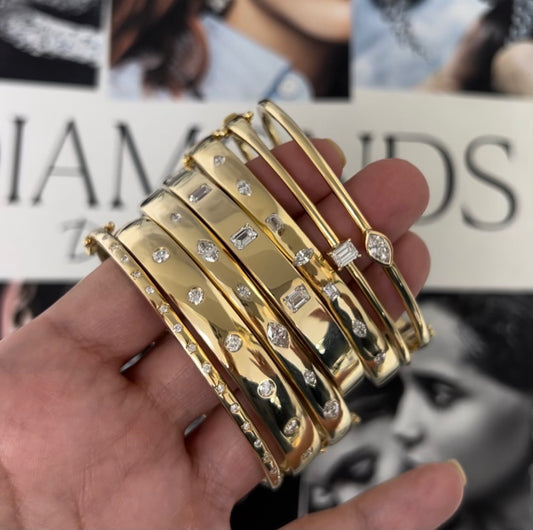 Single Emerald Cut Bangle