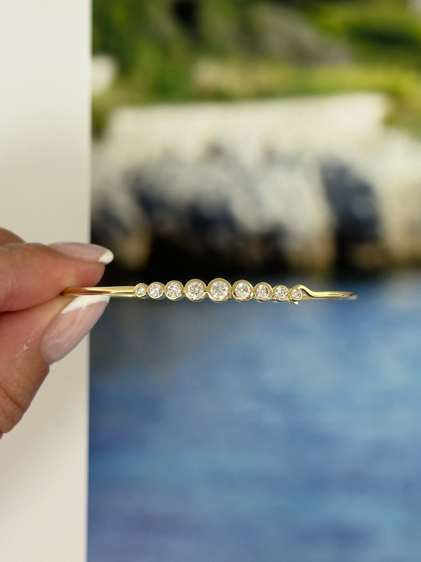 Graduated Diamond Cuff Bangle