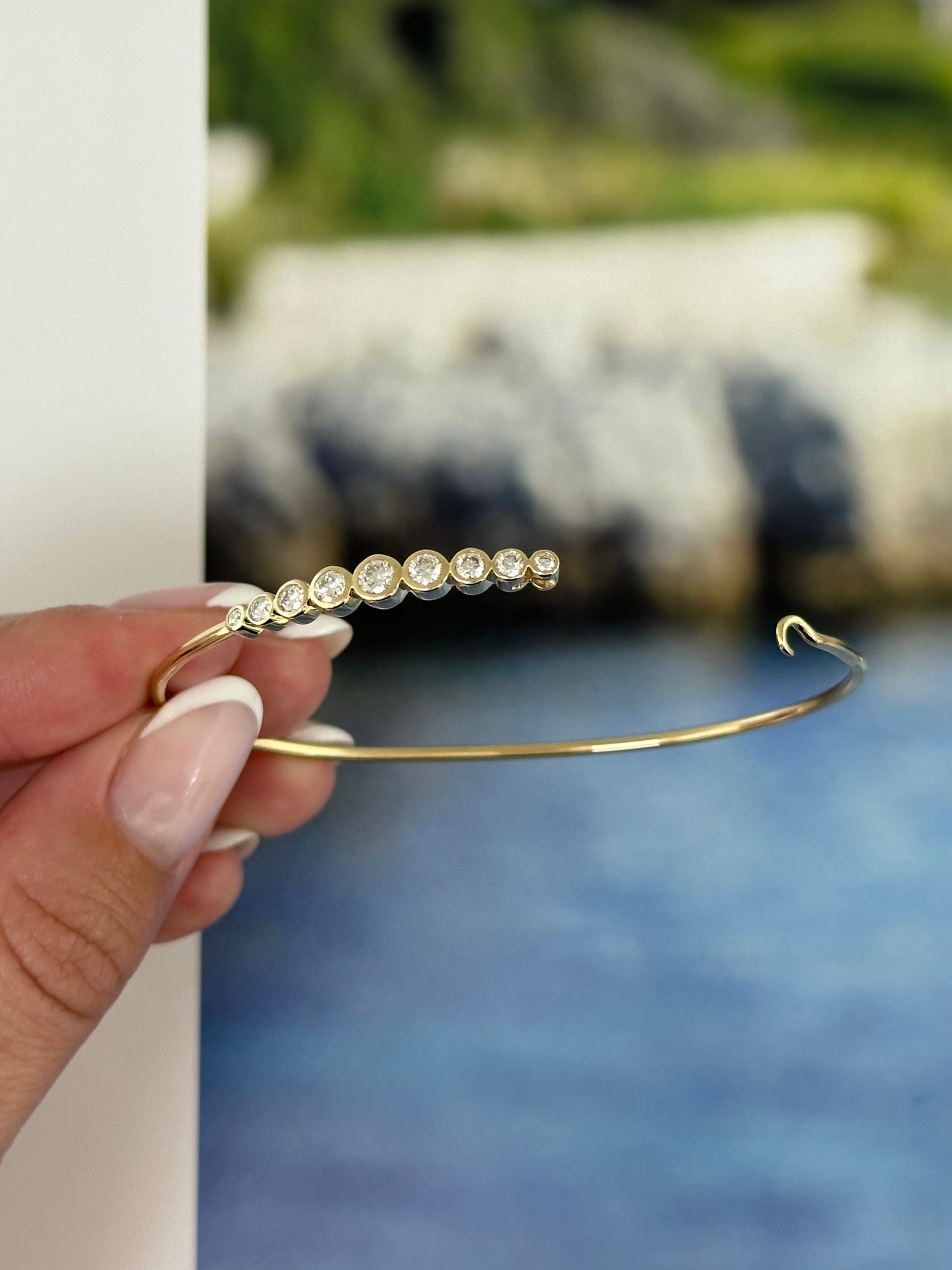 Graduated Diamond Cuff Bangle