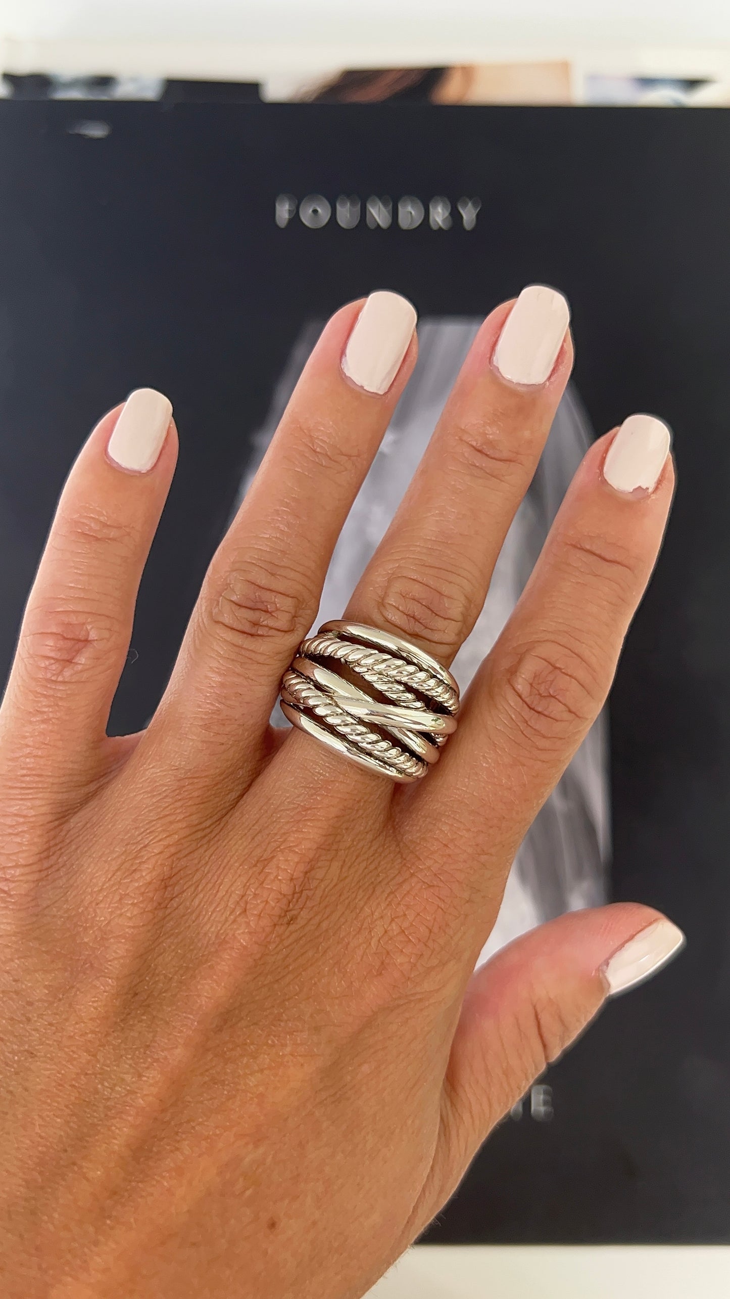 Vintage David Yurman Cable Crossover Ring - Large