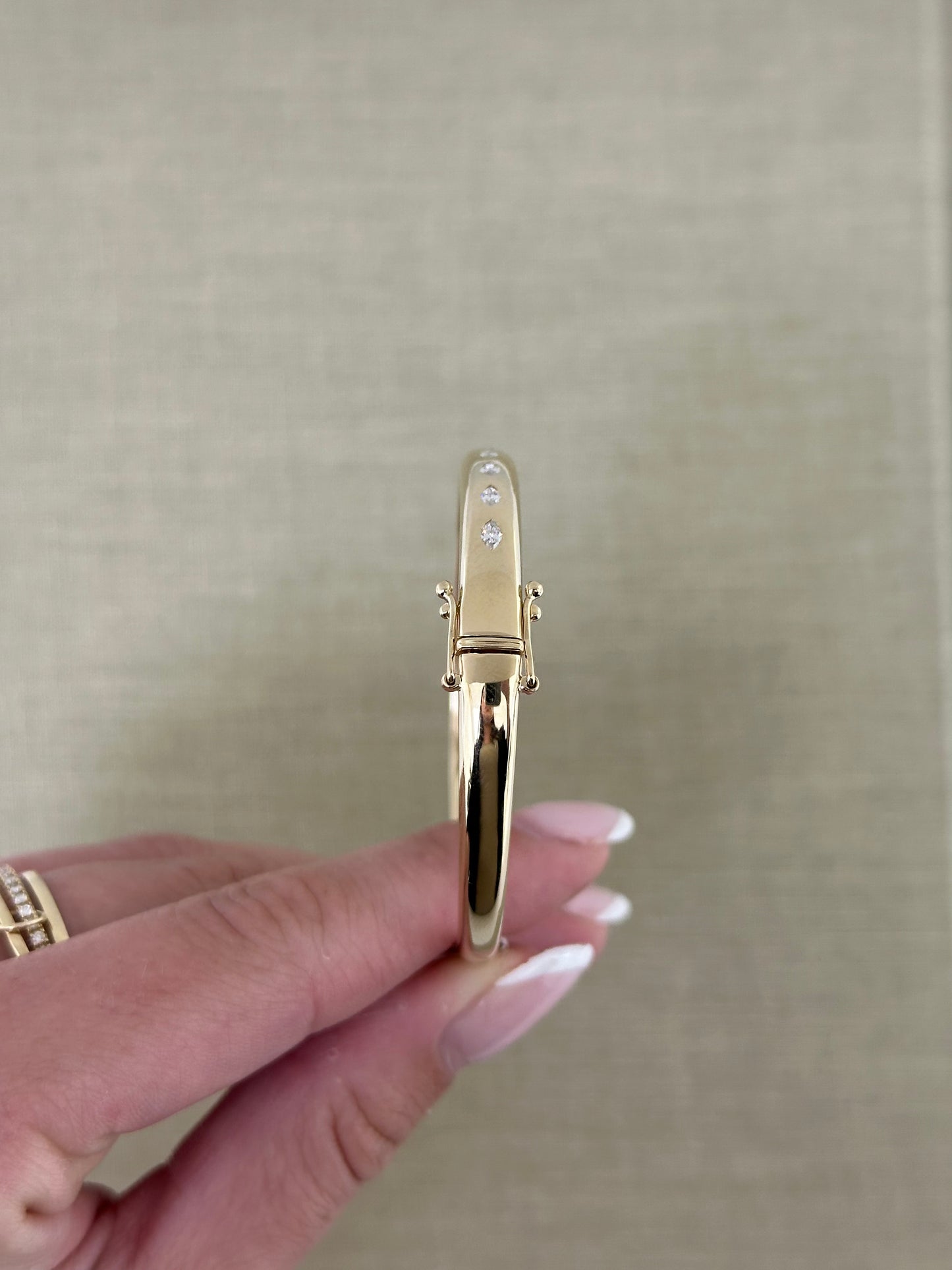 Diamond Marquise Inlay Bangle