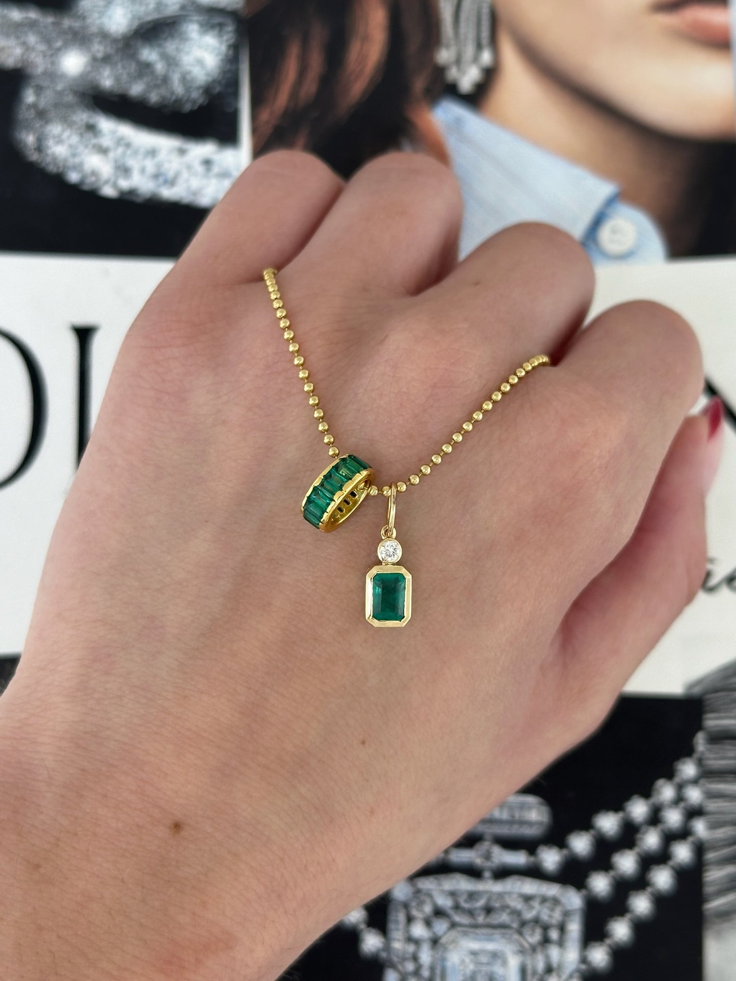 Emerald Barrel Charm