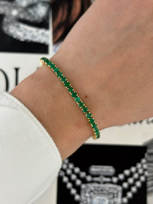 Emerald Gemstone Tennis Bracelet