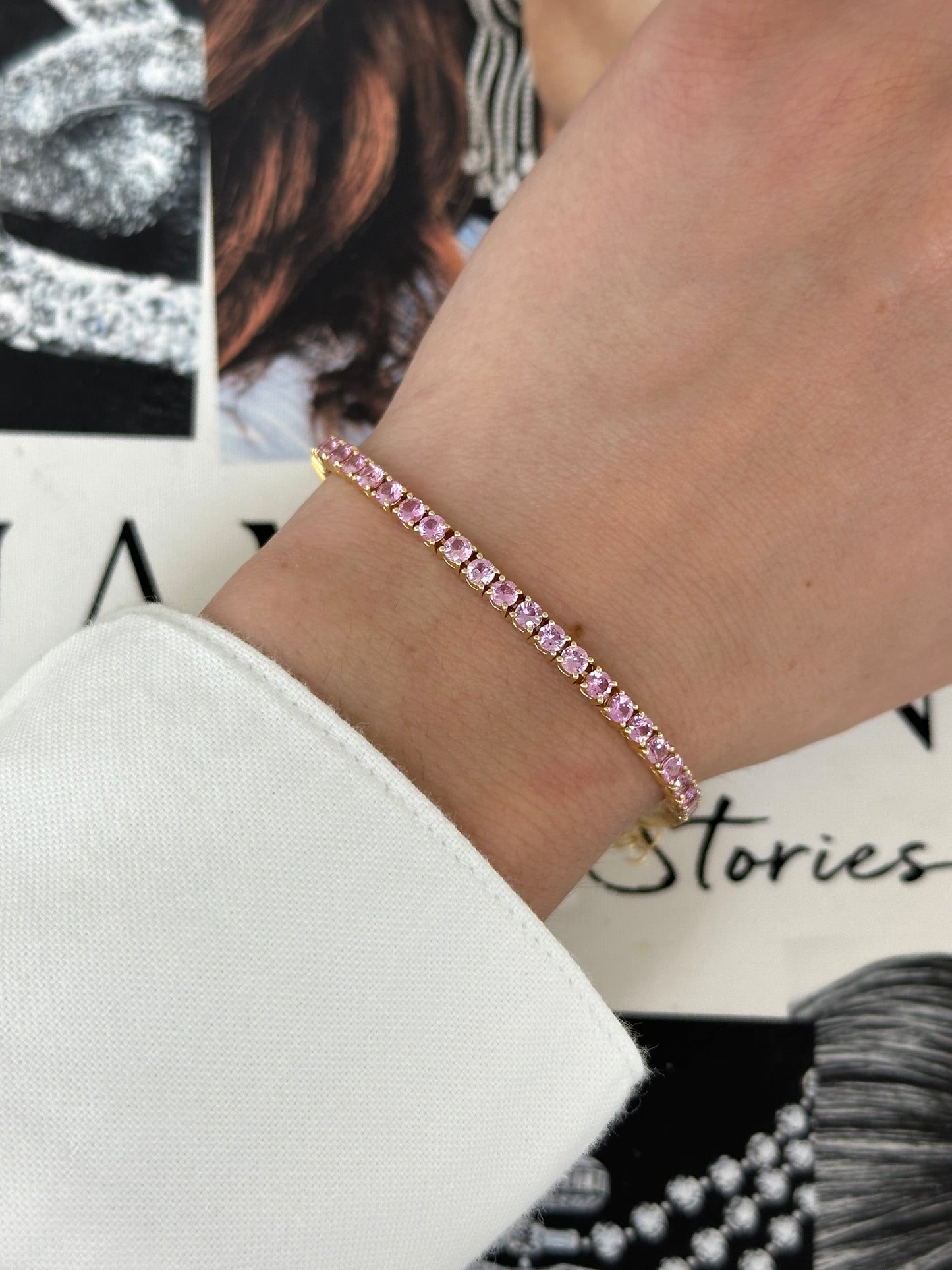 Pink Sapphire Tennis Bracelet