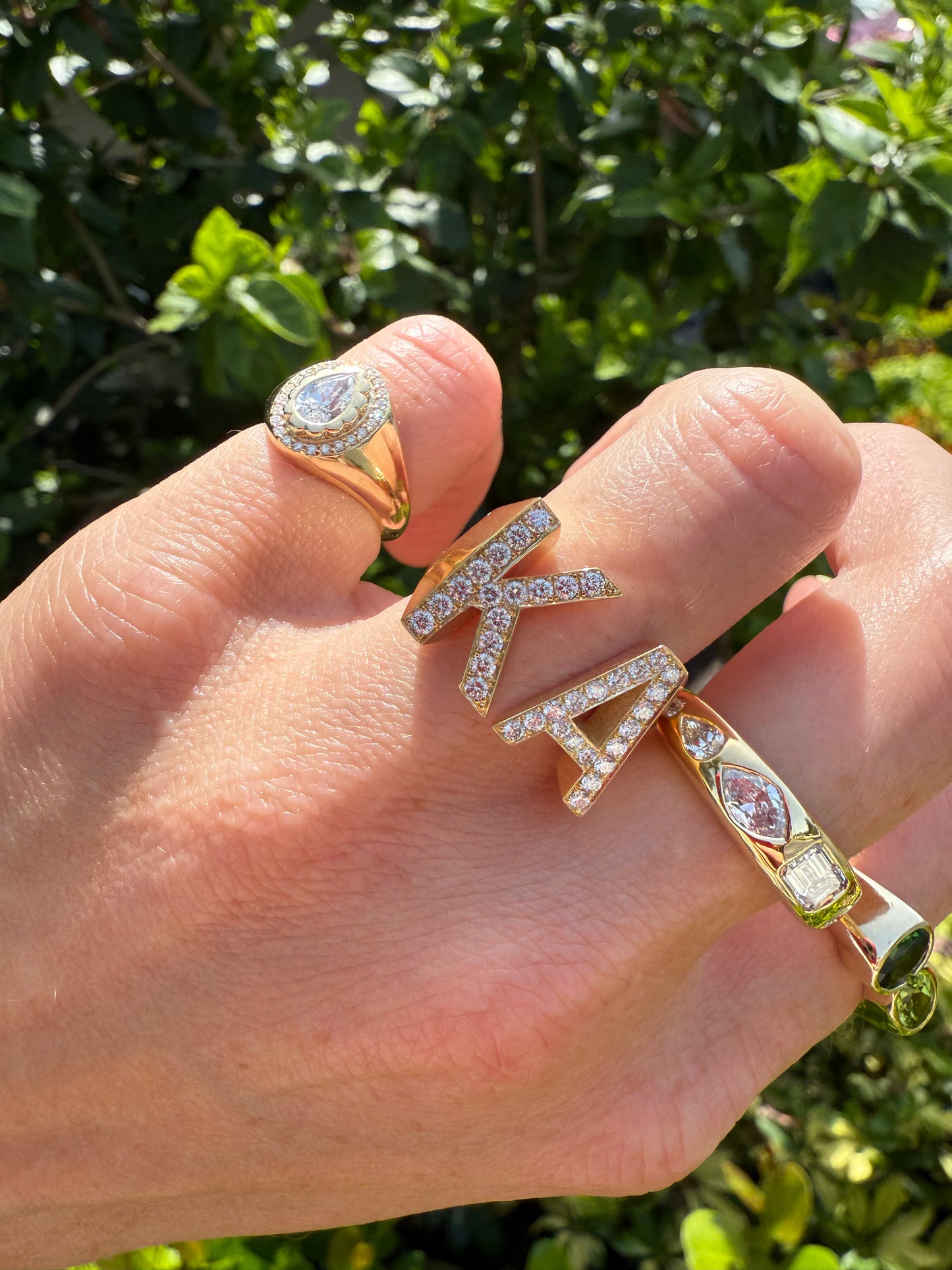 Custom Solid Gold Initial Ring – Henri Noël