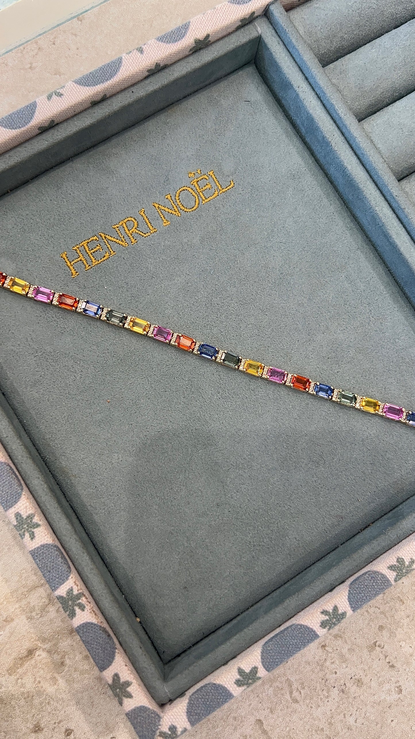 Vintage Effy Rainbow Sapphire and Diamond Tennis Bracelet – Henri Noël