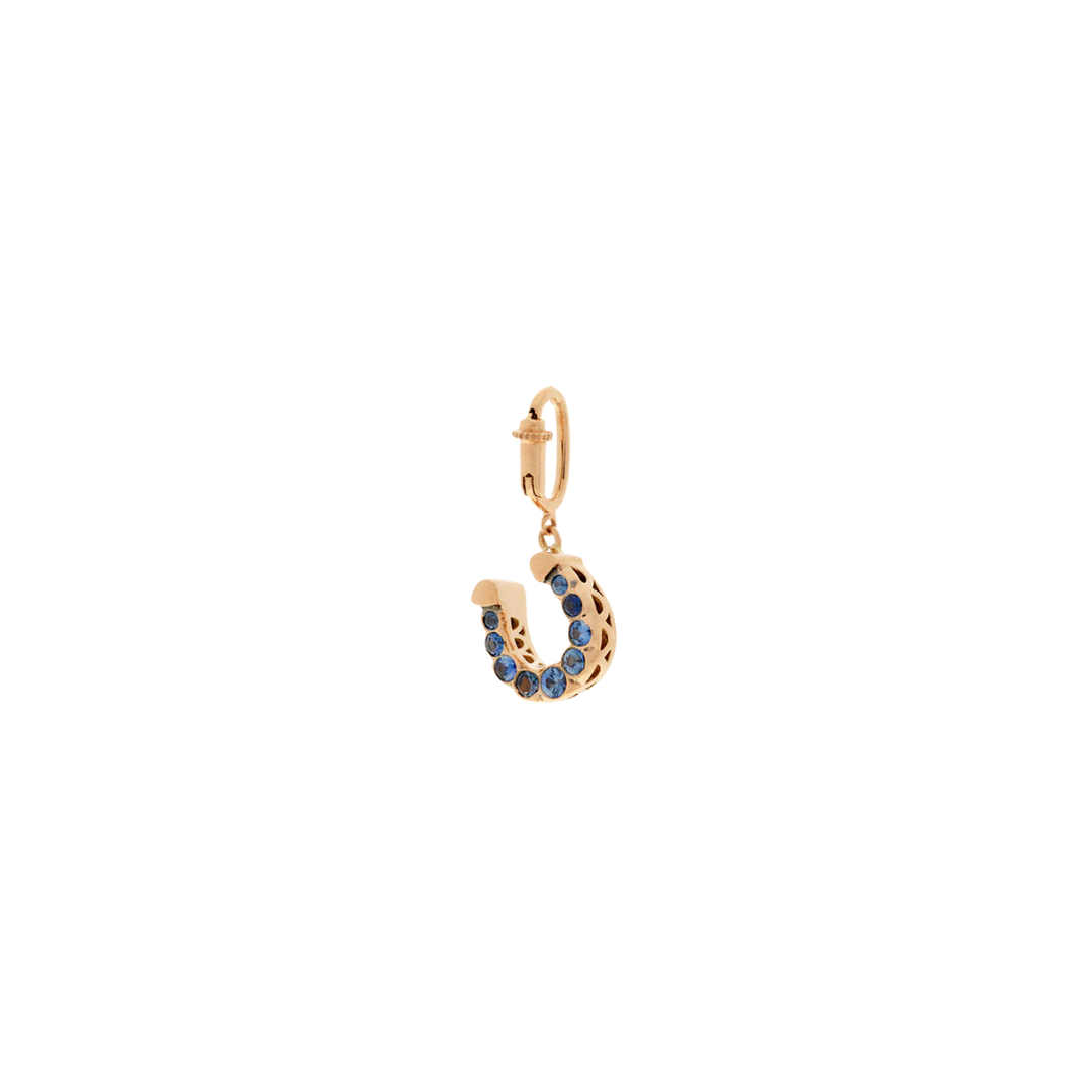 Selim Mouzannar - Blue Sapphire Horseshoe Charm