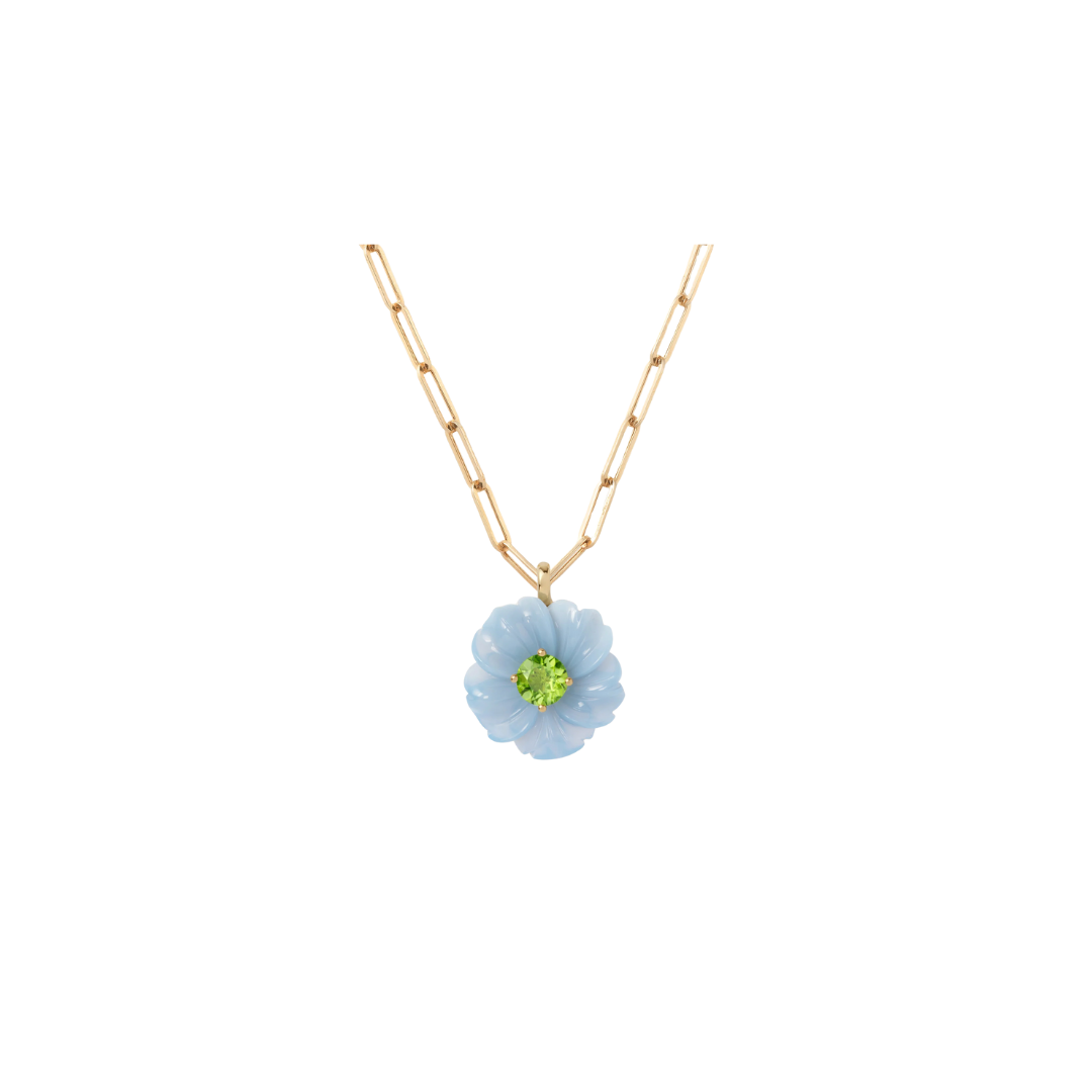 Sophie Joanne-Ola Flower Pendant Blue Opal Peridot