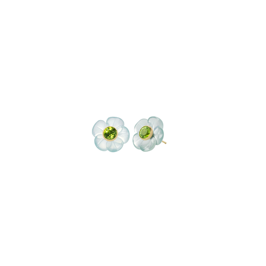 Sophie Joanne-Island Flower Earrings Aquamarine Peridot