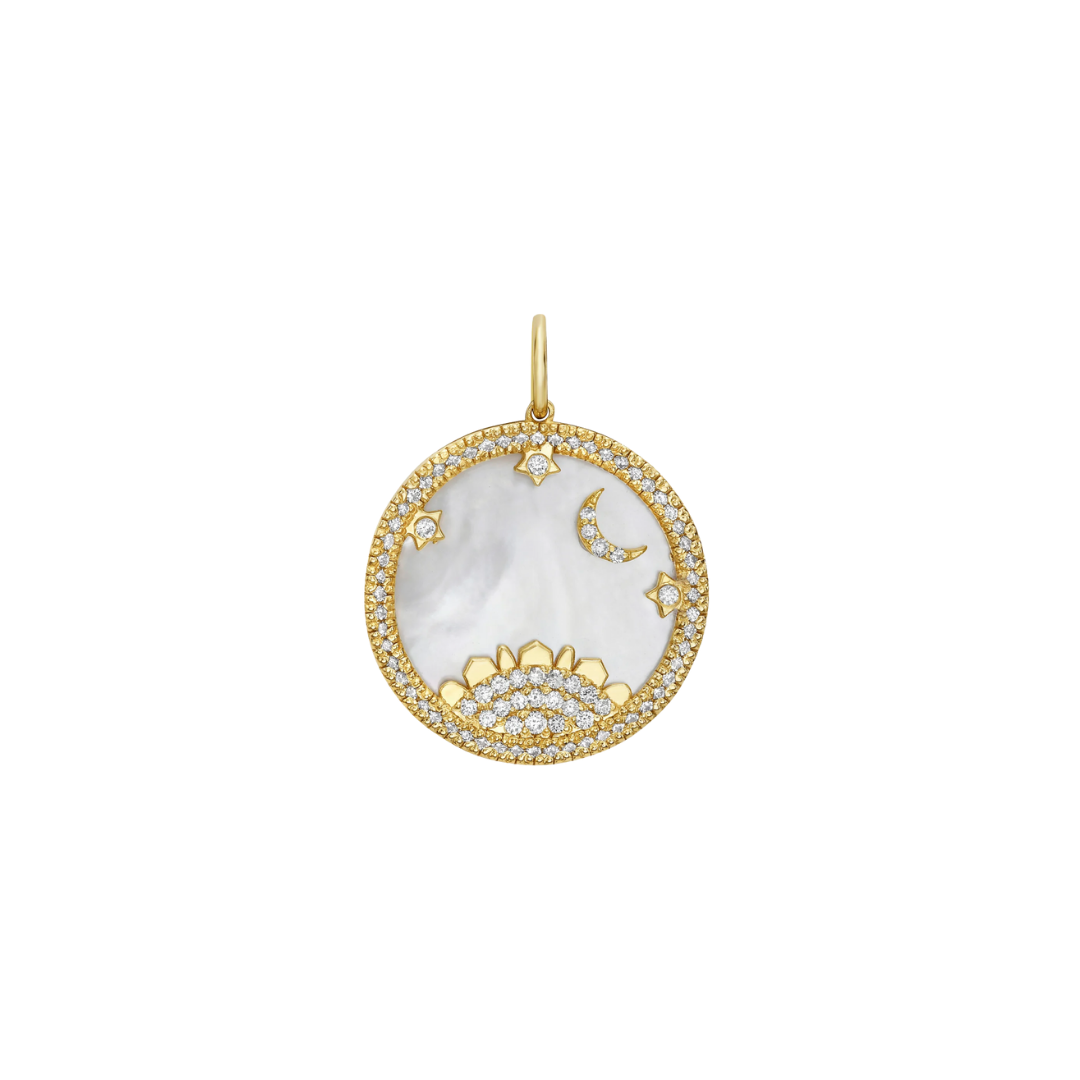 Lionheart- Starry Night Mother of Pearl Medallion